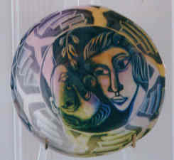 Orrefors glass plate in Graal technique