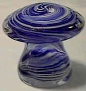 Glass mushroom paperweight by Joe Rice