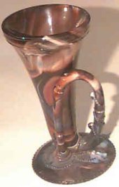 Slag glass bugle by Davidson's